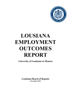 LOUSIANA EMPLOYMENT OUTCOMES REPORT