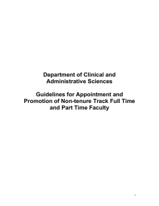 Department of Clinical and Administrative Sciences Guidelines for Appointment and
