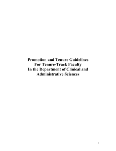 Promotion and Tenure Guidelines For Tenure-Track Faculty