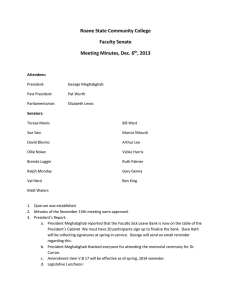 Roane State Community College Faculty Senate Meeting Minutes, Dec. 6 , 2013