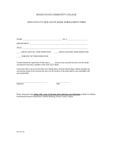 ROANE STATE COMMUNITY COLLEGE  NON-FACULTY SICK LEAVE BANK ENROLLMENT FORM