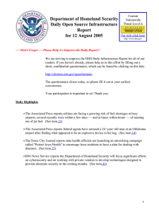 Department of Homeland Security Daily Open Source Infrastructure Report for 12 August 2005