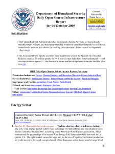 Department of Homeland Security Daily Open Source Infrastructure Report for 06 October 2005