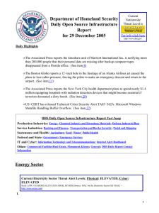 Department of Homeland Security Daily Open Source Infrastructure Report for 29 December 2005
