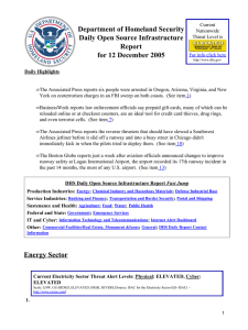Department of Homeland Security Daily Open Source Infrastructure Report for 12 December 2005
