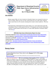 Department of Homeland Security Daily Open Source Infrastructure Report for 13 March 2006