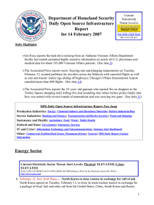 Department of Homeland Security Daily Open Source Infrastructure Report for 14 February 2007