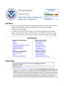 Homeland Security Daily Open Source Infrastructure Report for 23 March 2011