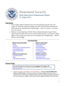 Homeland Security Daily Open Source Infrastructure Report 31 August 2011 Top Stories