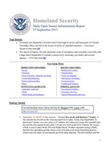 Homeland Security Daily Open Source Infrastructure Report 27 September 2011 Top Stories