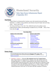 Homeland Security Daily Open Source Infrastructure Report 6 September 2011 Top Stories