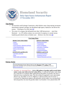 Homeland Security Daily Open Source Infrastructure Report 15 November 2011 Top Stories