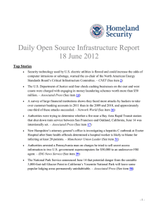 Daily Open Source Infrastructure Report 18 June 2012 Top Stories