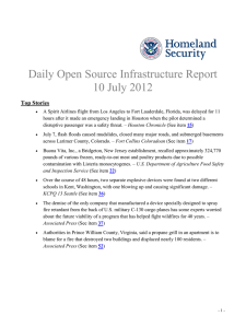 Daily Open Source Infrastructure Report 10 July 2012 Top Stories