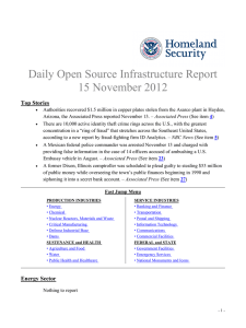 Daily Open Source Infrastructure Report 15 November 2012 Top Stories