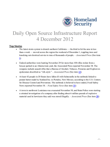Daily Open Source Infrastructure Report 4 December 2012 Top Stories