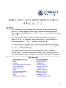 Daily Open Source Infrastructure Report 4 January 2013 Top Stories