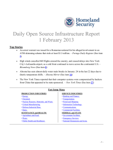 Daily Open Source Infrastructure Report 1 February 2013 Top Stories