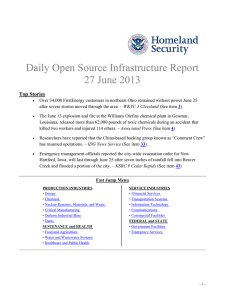 Daily Open Source Infrastructure Report 27 June 2013 Top Stories