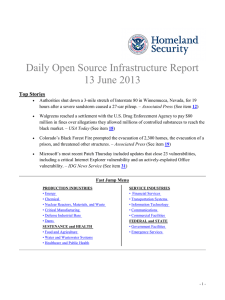 Daily Open Source Infrastructure Report 13 June 2013 Top Stories