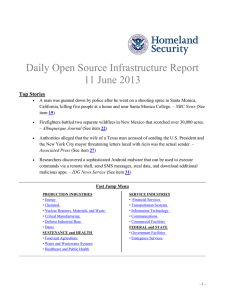 Daily Open Source Infrastructure Report 11 June 2013 Top Stories