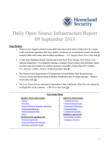 Daily Open Source Infrastructure Report 09 September 2013 Top Stories