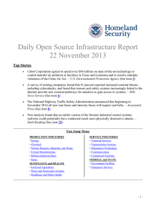 Daily Open Source Infrastructure Report 22 November 2013 Top Stories