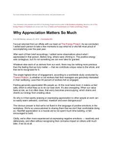 Why Appreciation Matters So Much