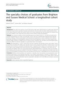 The specialty choices of graduates from Brighton study