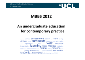 MBBS 2012 An undergraduate education for contemporary practice