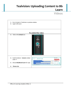 Tealvision: Uploading Content to Bb Learn  Videos