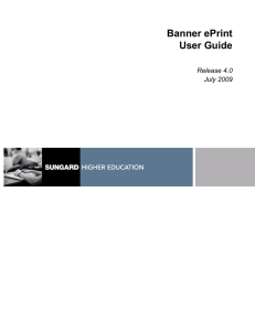 Banner ePrint User Guide Release 4.0 July 2009