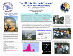 The IBT (Itty Bitty radio Telescope) at Tamke-Allan Observatory