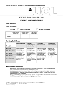 STUDENT ASSESSMENT FORM MPHYGB97: Medical Physics MSc Project