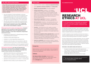 UCL REC ethical review process: