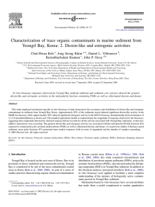 Characterization of trace organic contaminants in marine sediment from