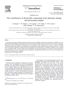 The contribution of dioxin-like compounds from platinum mining and processing samples