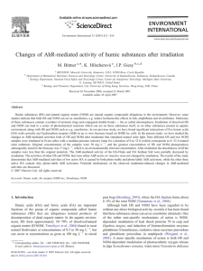 Changes of AhR-mediated activity of humic substances after irradiation M. Bittner