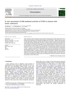 In vitro assessment of AhR-mediated activities of TCDD in mixture... humic substances M. Bittner , K. Hilscherova