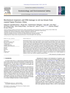Biochemical responses and DNA damage in red sea bream from