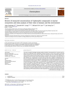Review of measured concentrations of triphenyltin compounds in marine