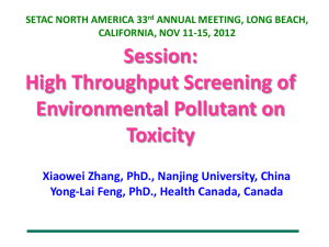 Session: High Throughput Screening of Environmental Pollutant on Toxicity