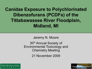 Canidae Exposure to Polychlorinated Dibenzofurans (PCDFs) of the Tittabawassee River Floodplain, Midland, MI