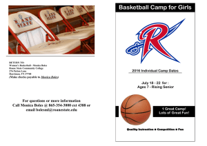 Basketball Camp for Girls 2016 Individual Camp Dates