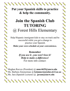 Join the Spanish Club TUTORING @ Forest Hills Elementary