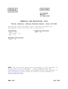 NOTICE OF INCH-POUND VALIDATION A-A-50457A