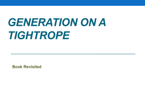 GENERATION ON A TIGHTROPE  Book Revisited