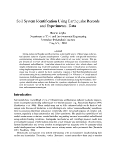 Soil System Identification Using Earthquake Records and Experimental Data