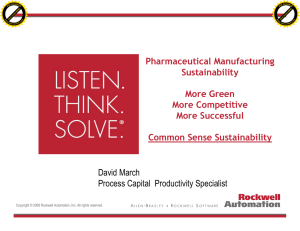 Pharmaceutical Manufacturing Sustainability More Green More Competitive