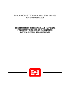 PUBLIC WORKS TECHNICAL BULLETIN 200-1-35 30 SEPTEMBER 2005 CONSTRUCTION DISCHARGE AND NATIONAL